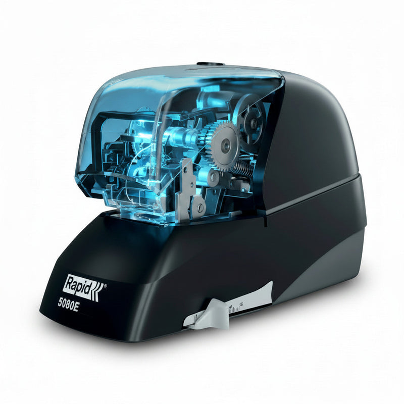 Capsator electric Rapid Supreme 5080E, capse 26/6, 80 coli - Negru