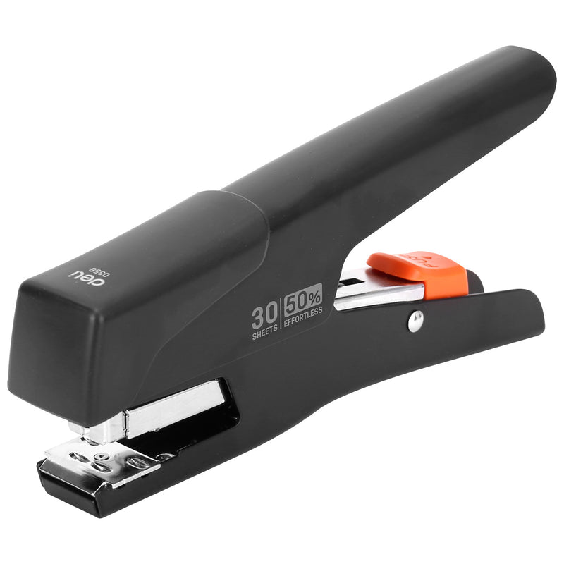 Capsator tip cleşte Effortless Deli, capse 24/6, 30 coli - Negru