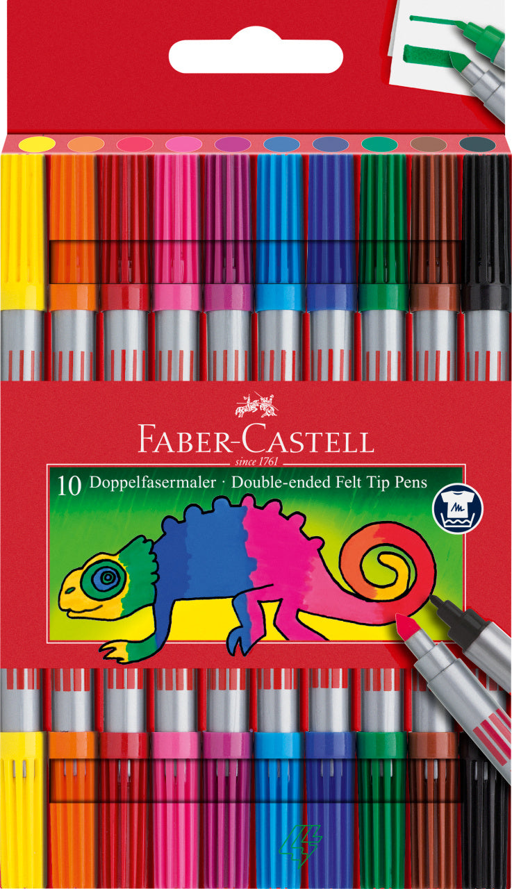 Carioci cu 2 Capete 10 Culori Faber-Castell
