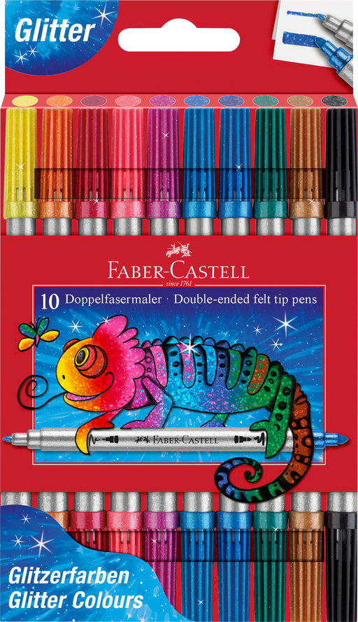 Carioci 2 Capete Glitter 10 Culori Faber-Castell
