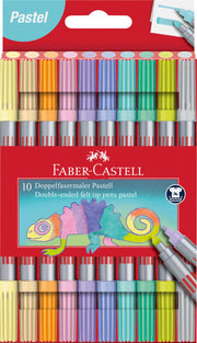 Carioci 2 Capete Pastel 10 Culori Faber-Castell