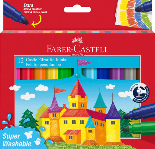 Carioci Jumbo Superwashable 12 Culori Faber-Castell