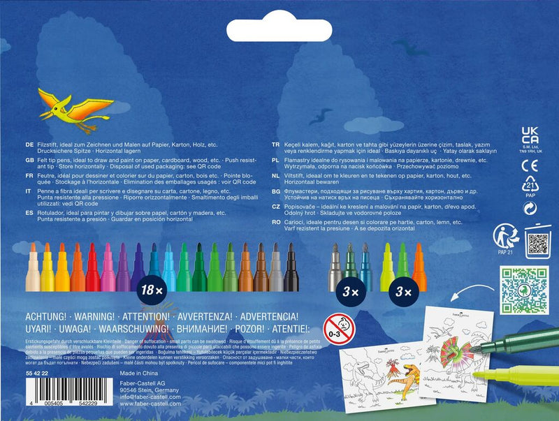 Carioci Dinozauri 18+6 Culori Faber-Castell