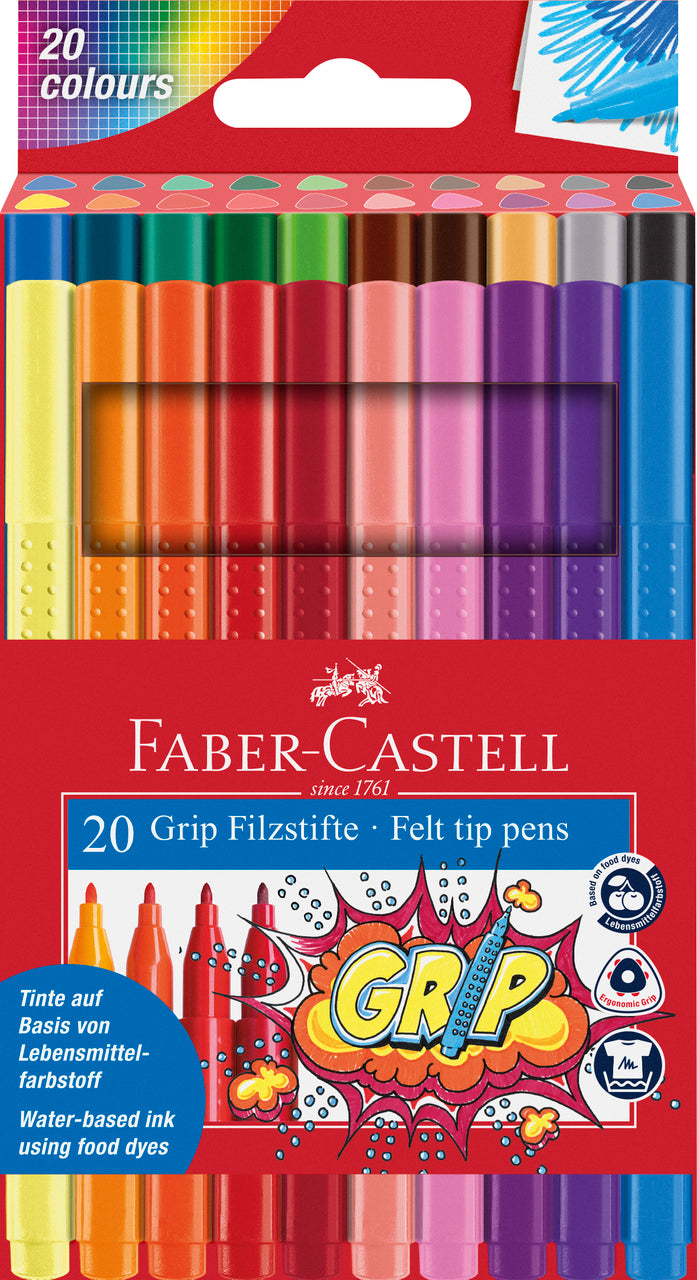 Carioci Grip 20 Culori Faber-Castell