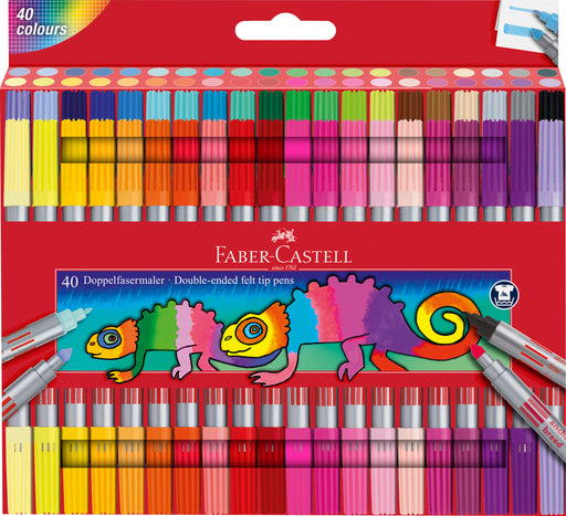Carioci 40 Culori cu 2 Capete Faber-Castell