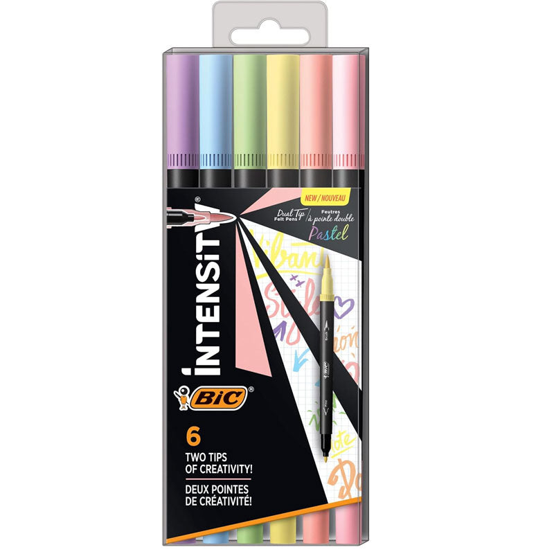 Carioci 6 Culori cu 2 Capete Intensity Pastel BIC