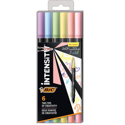 Carioci 6 Culori cu 2 Capete Intensity Pastel BIC
