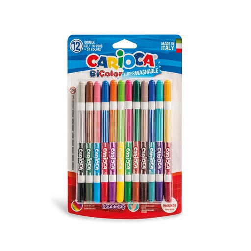 Carioci Super Lavabile BiColor Vârf 1-4,7 mm 12 buc Carioca