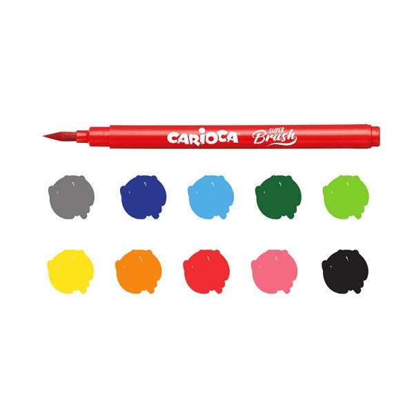 Carioci Vârf Flexibil 1-6 mm Tip Pensulă Super Brush 10 Culori Carioca