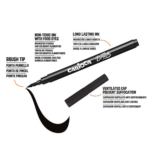 Carioci Vârf Flexibil 1-6 mm Tip Pensulă Super Brush 10 Culori Carioca
