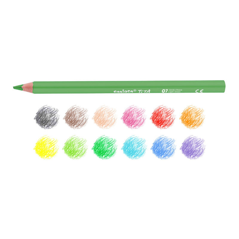 Creioane Colorate Tita Maxi Hexagonale Flexibile 12 Culori Carioca