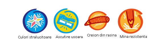 Creioane Colorate Tita Hexagonale Flexibile 6 Culori Carioca