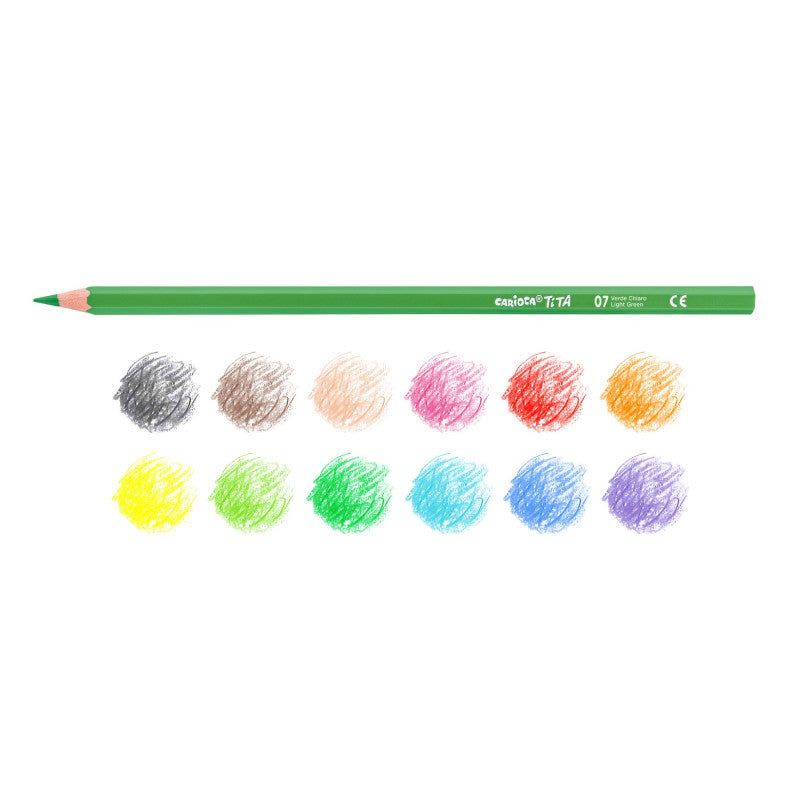 Creioane Colorate Tita Hexagonale Flexibile 12 Culori Carioca