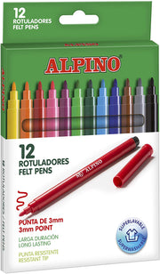 Carioci Lavabile Standard Culori Clasice 12 Culori/Cutie Alpino
