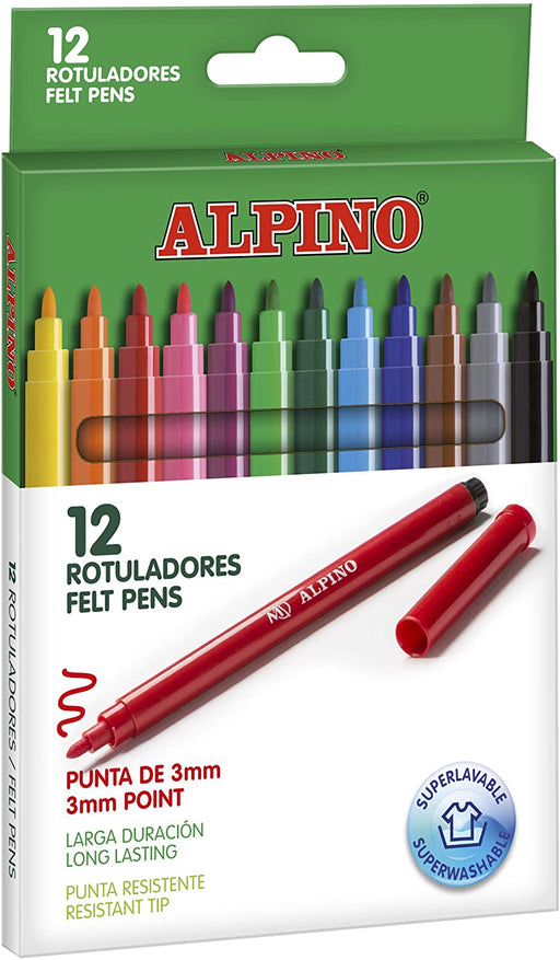 Carioci Lavabile Standard Culori Clasice 12 Culori/Cutie Alpino