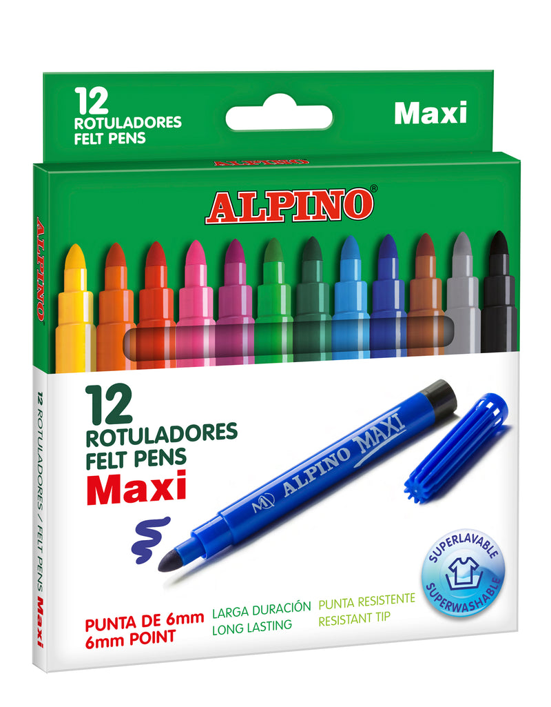 Carioci Lavabile Maxi 12 Culori/Cutie Alpino