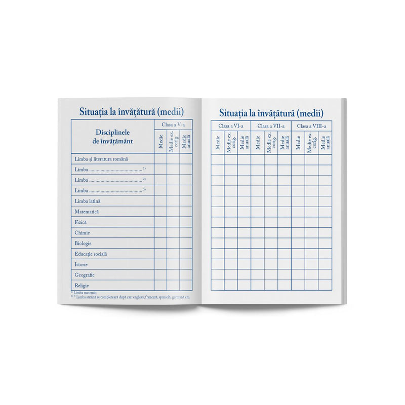 Carnet de Elev Clasele 5-8 A6 NB Sco