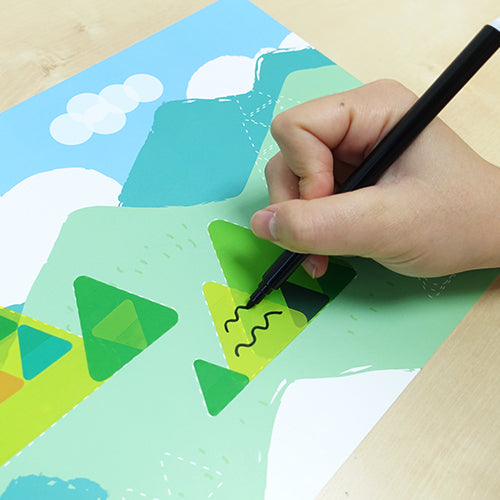 Carte Creativă Give it a Stick cu Triunghiuri Repoziționabile +3 Ani Stick'n