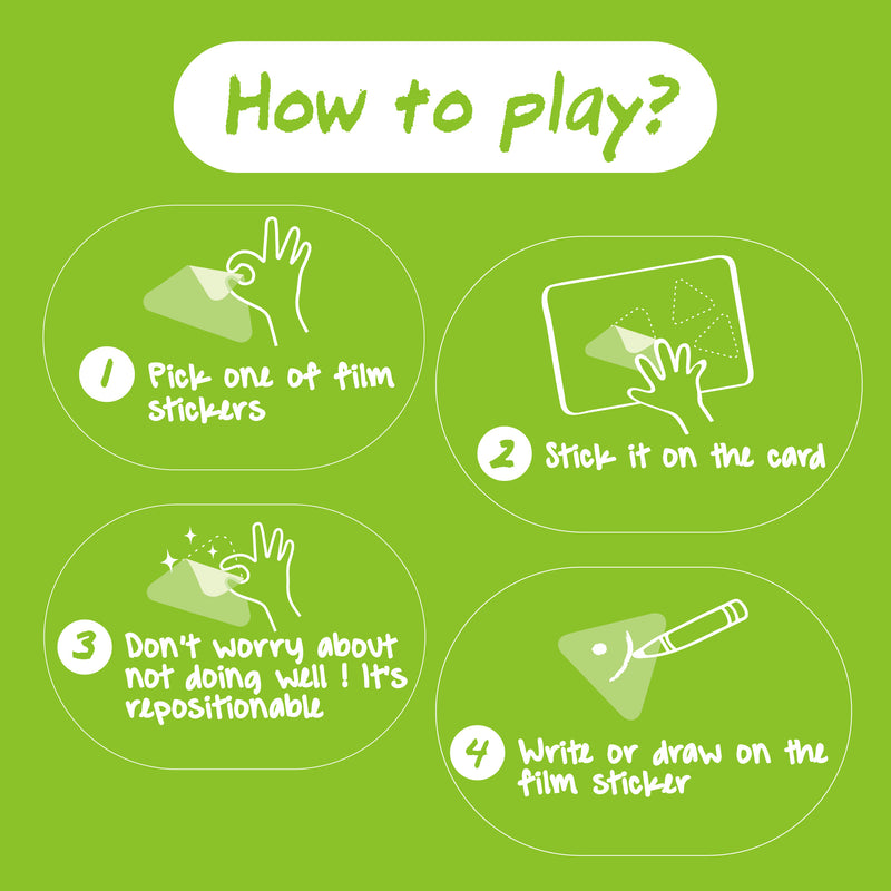 Carte Creativă Give it a Stick cu Triunghiuri Repoziționabile +3 Ani Stick'n