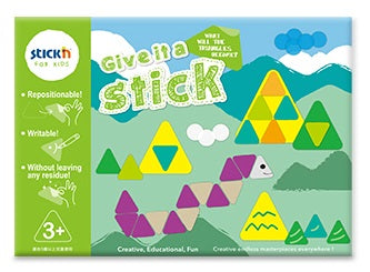 Carte Creativă Give it a Stick cu Triunghiuri Repoziționabile +3 Ani Stick'n