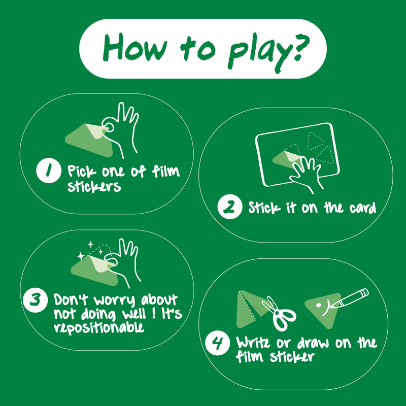 Carte Creativă Give it a Stick cu Triunghiuri Repoziționabile +5 Ani Stick'n
