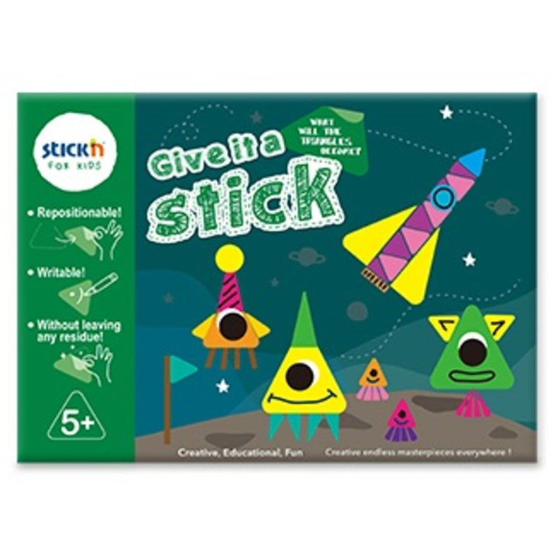 Carte Creativă Give it a Stick cu Triunghiuri Repoziționabile +5 Ani Stick'n
