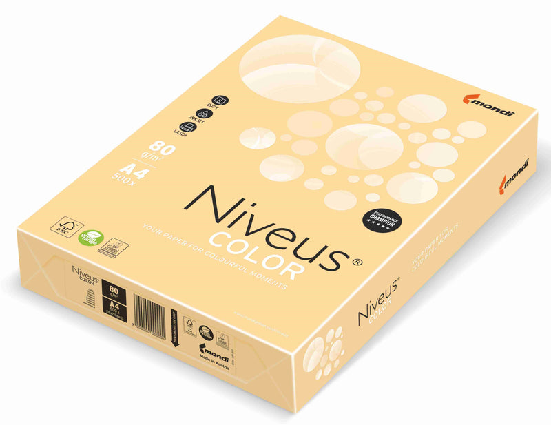 Carton copiator color Crem Chamois, Niveus, format A4, 160g, top 250 coli