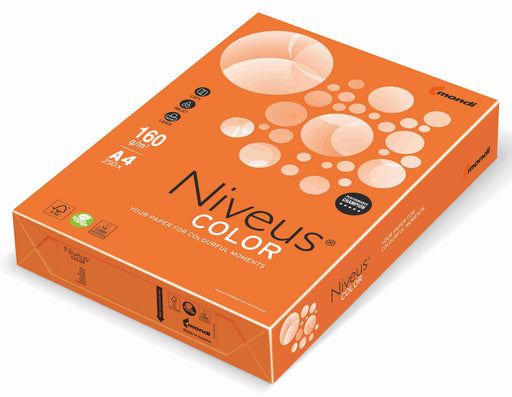 Carton copiator color Portocaliu Intens, Niveus, format A4, 160g, top 250 coli