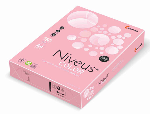 Carton copiator color Roz Pal, Niveus, format A4, 160g, top 250 coli