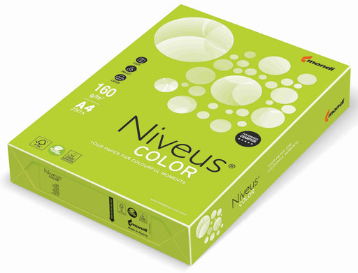 Carton copiator color Verde Lime Intens, Niveus, format A4, 160g, top 250 coli