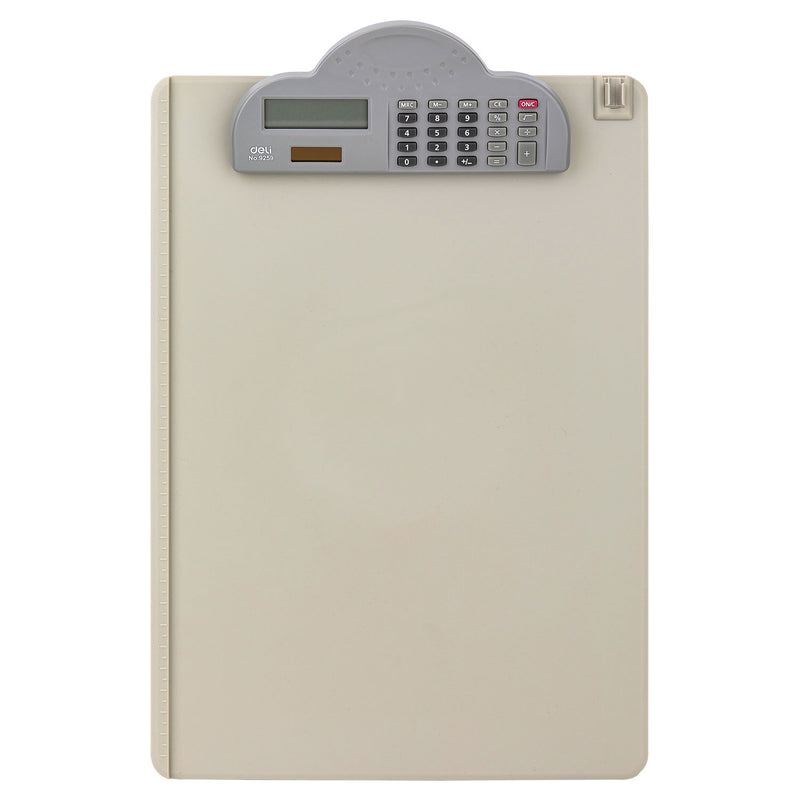 Clipboard A4 Profesional cu Calculator marca Deli cu clemă metalică și calculator integrat