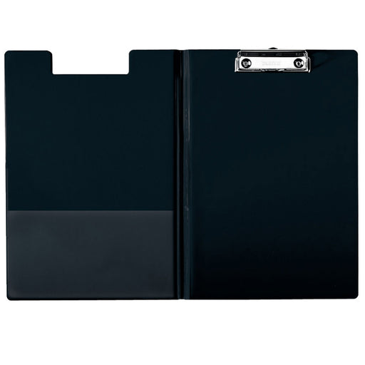 Clipboard Dublu A4 Negru marca Esselte cu copertă protectoare și clemă metalică