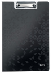 Clipboard Dublu Negru WOW marca Leitz cu copertă protectoare și clemă metalică