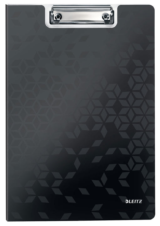 Clipboard Dublu Negru WOW marca Leitz cu copertă protectoare și clemă metalică
