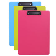 Clipboard Simplu Culori Neon marca Deli cu clemă metalică pentru fixarea documentelor