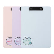 Clipboard Simplu Foam Culori Macarons marca Deli cu clemă metalică pentru fixarea documentelor
