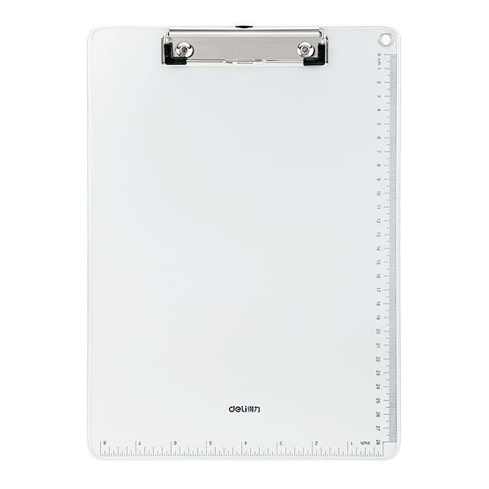 Clipboard Simplu Metal cu Riglă marca Deli cu clemă metalică și riglă laterală