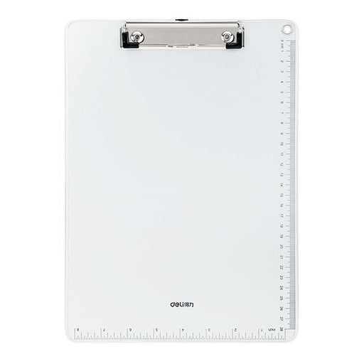 Clipboard Simplu Metal cu Riglă marca Deli cu clemă metalică și riglă laterală