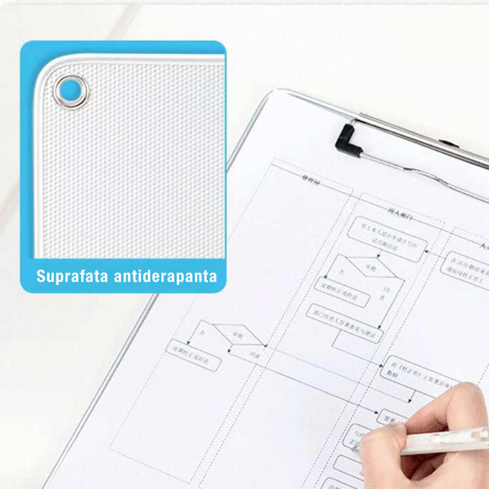 Clipboard Simplu Metal cu Riglă - Deli