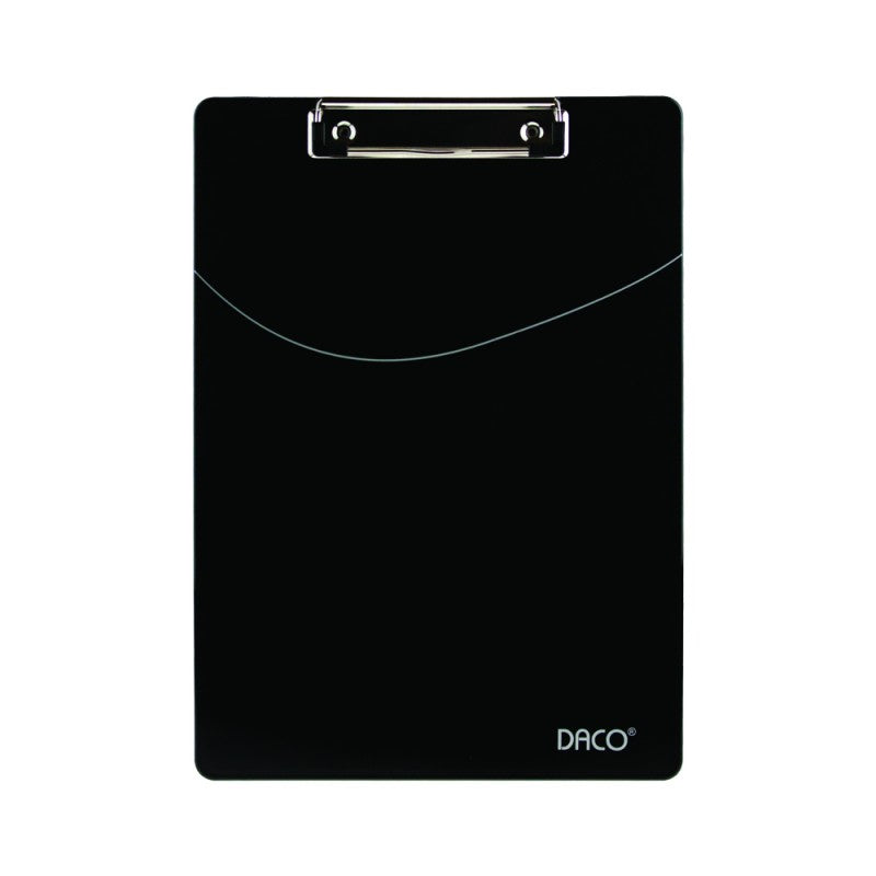 Clipboard Simplu Plastic Negru marca Daco cu clemă metalică pentru fixarea documentelor