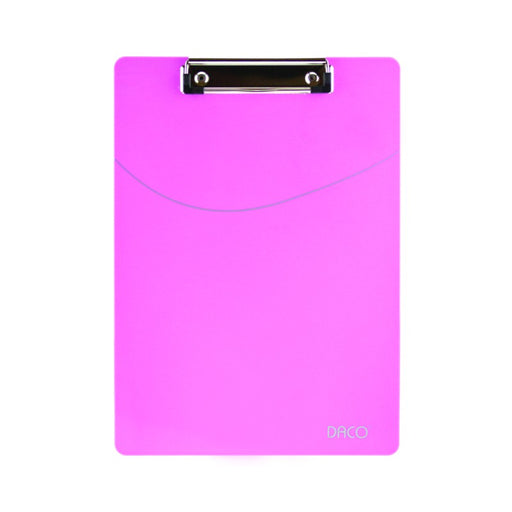 Clipboard Simplu Plastic Roz marca Daco cu clemă metalică pentru fixarea documentelor