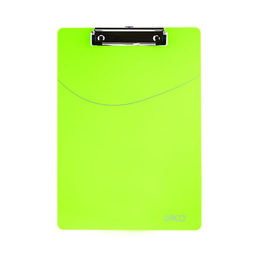 Clipboard Simplu Plastic Verde marca Daco cu clemă metalică pentru fixarea documentelor