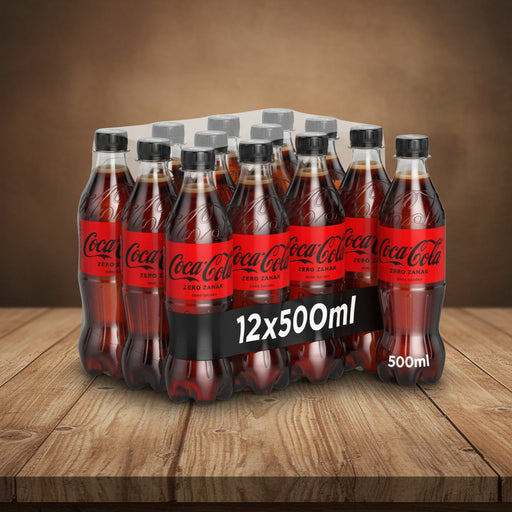 Bax Coca-Cola Zero Zahăr 12 x 0,5 L