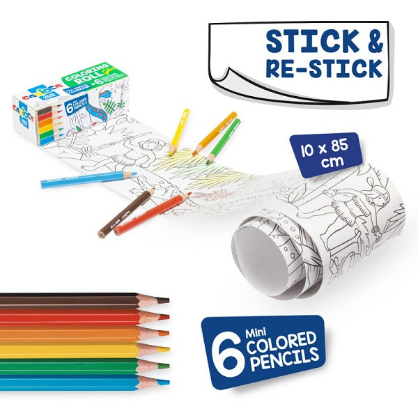 Rolă Hârtie Autoadezivă pentru Colorat Coloring Roll Mini 10 x 85 cm ABC Carioca