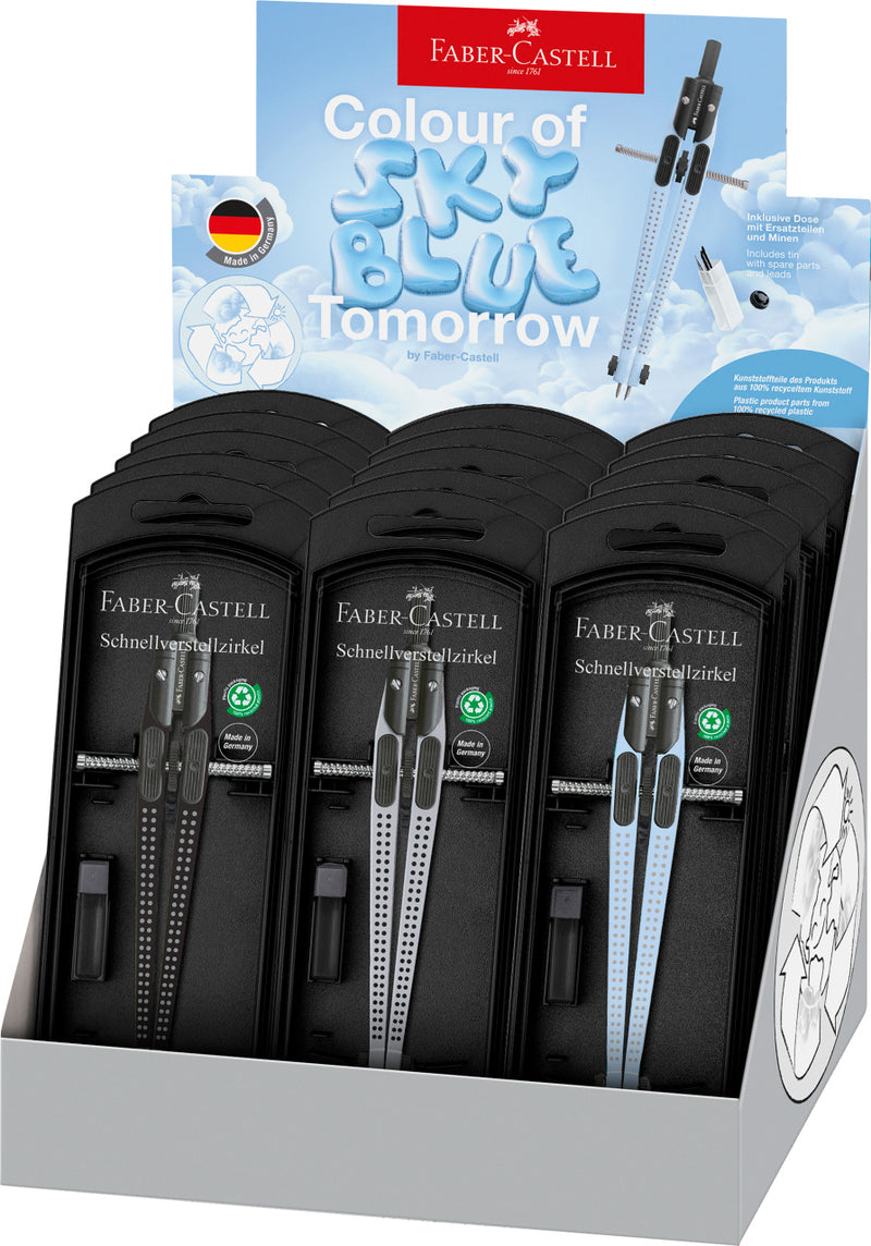 Compas Quick-Set Grip Bleu Sky Faber-Castell