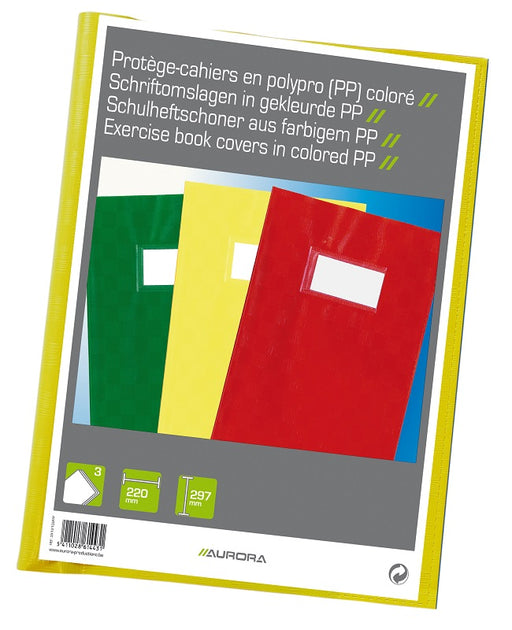 Coperți Caiet A4 PP 120 Microni Cu Etichetă 3 buc Aurora