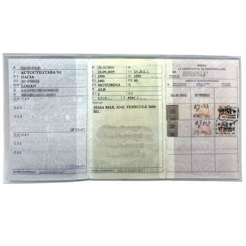 Copertă Talon Auto PVC Transparentă 123x220 mm 3 părți Nebo