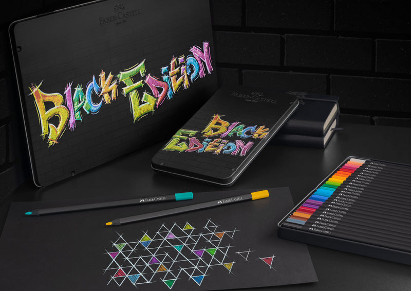 Creioane Colorate Black Edition 12 Culori Cutie Metalică Faber-Castell