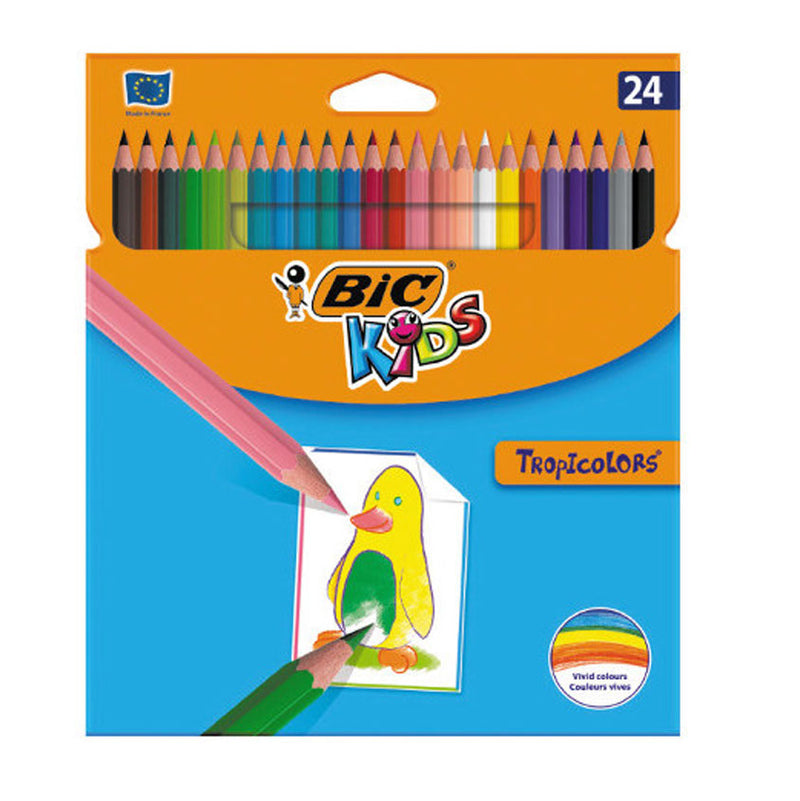 Creioane Colorate Tropicolors 24 Culori BIC