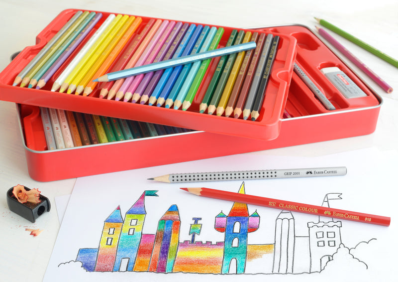 Creioane Colorate 60 Culori Cutie Metal Faber-Castell